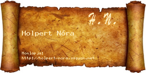 Holpert Nóra névjegykártya